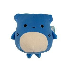 Squishmallows Plush Unisex 8in Blue Nitro Hammerhead Shark Glitter Sparkle